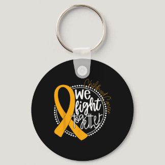 We Fight Together Childhood Cancer Awareness Gold  Keychain