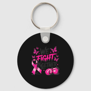 We Fight Together Fighter Gloves Breast Cancer Awa Keychain