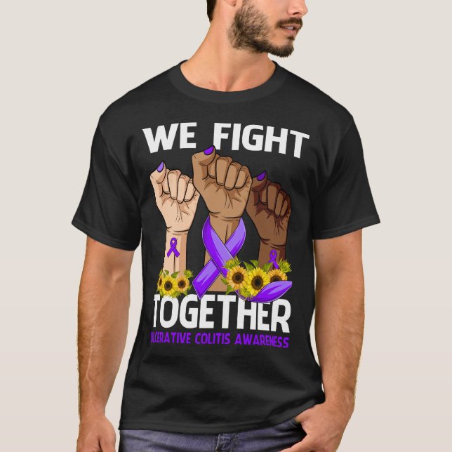 We Fight Together ULCERATIVE COLITIS AWARENESS T-Shirt (Front)