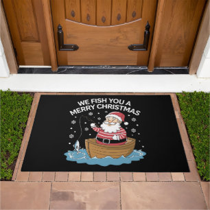 We Fish You A Merry Christmas Fisherman Fishing Doormat