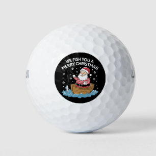 We Fish You A Merry Christmas Fisherman Fishing  Golf Balls