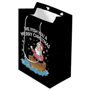We Fish You A Merry Christmas Fisherman Fishing Medium Gift Bag