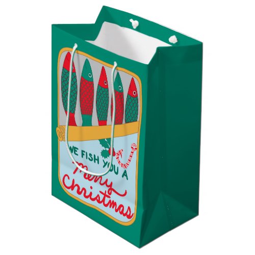 We Fish You a Merry Christmas Funny Holiday Medium Gift Bag