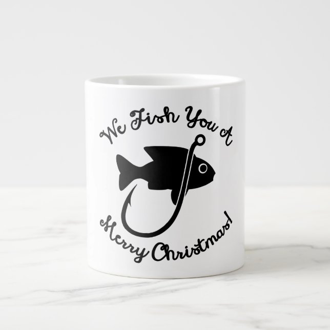 We Fish You A Merry Christmas | Nautical Fun Giant Coffee Mug (Front)