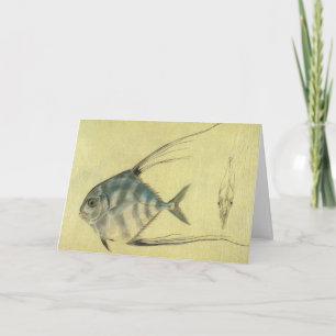 We Fish You A Merry Christmas, Vintage Marine Life Holiday Card