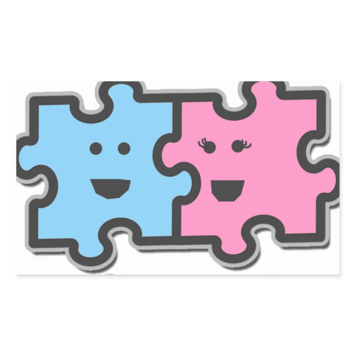 We Fit Together Puzzle Pieces Rectangular Stickers