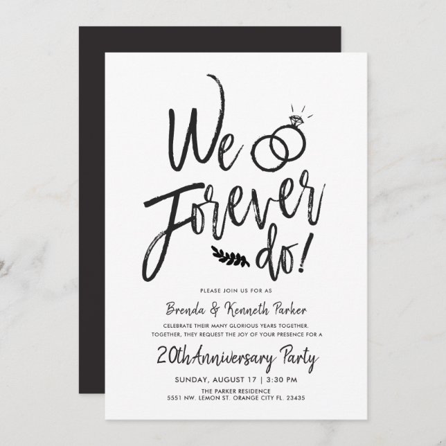 We Forever Do Anniversary | Vow Renewal Script Invitation (Front/Back)