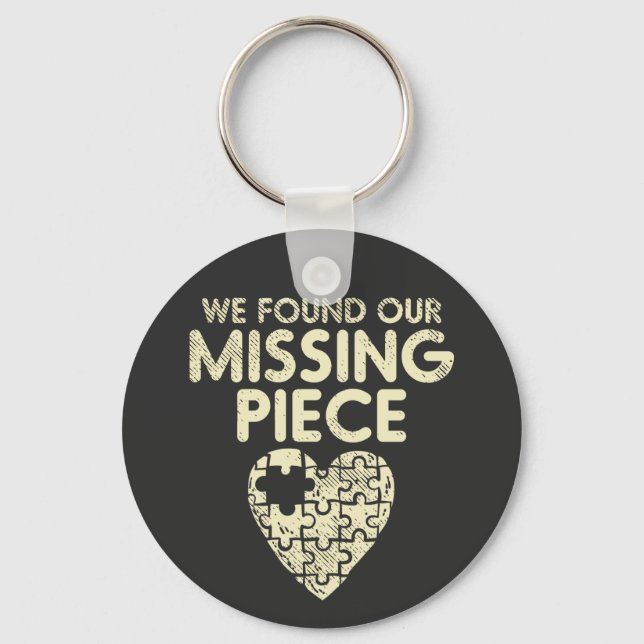 We Found Our Missing Piece Adoption Pride Keychain (Front)