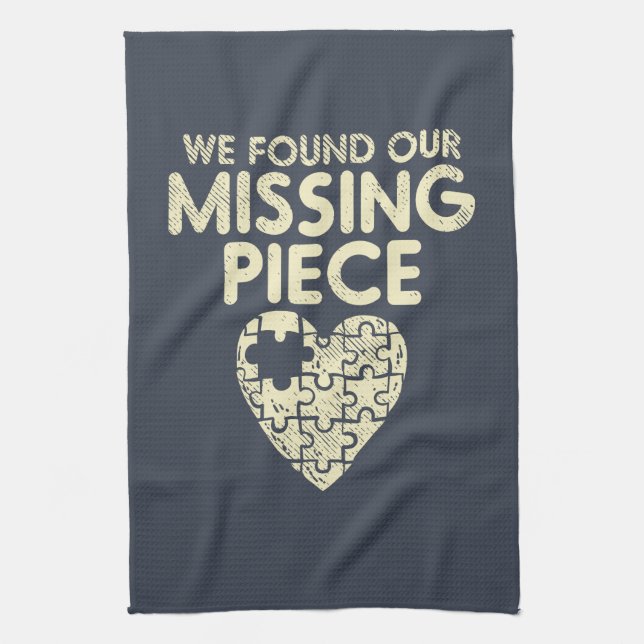 We Found Our Missing Piece Adoption Pride Kitchen Towel (Vertical)