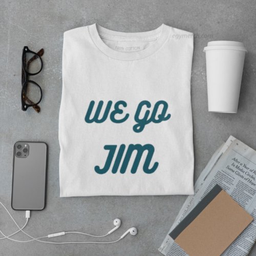 we go Jim gym funny with blue text T_Shirt