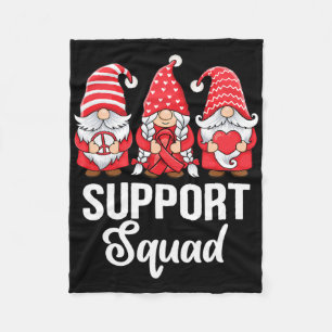 We Go Red Cute Gnomes Wear Red For Heart Disease A Fleece Blanket