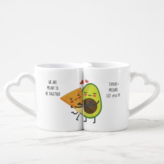 We Go Together Advocado Tortilla Custom Couples Coffee Mug Set