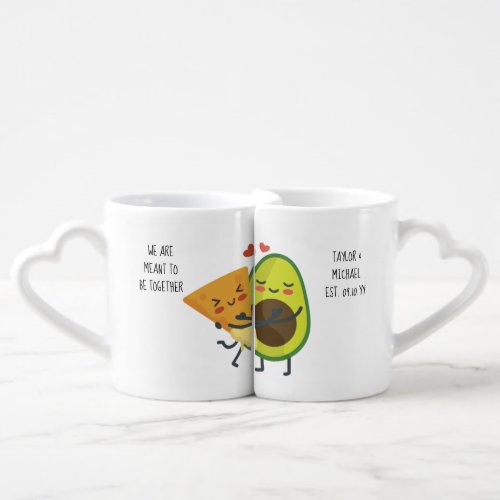 We Go Together Advocado Tortilla Custom Couples Coffee Mug Set