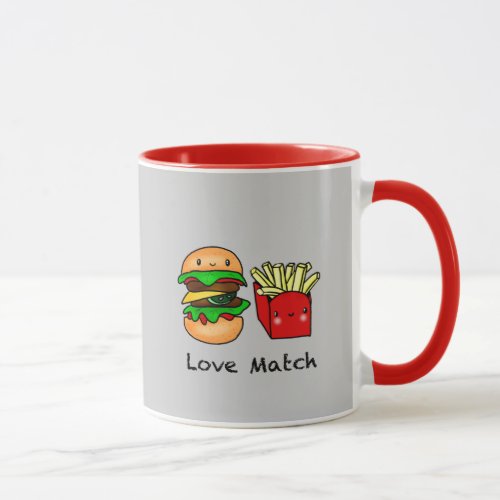 We go together like burger and fries personalized mug
