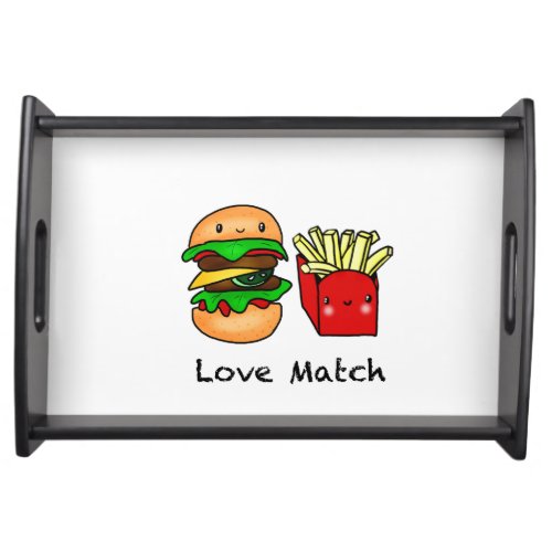 We go together like burger and fries personalized serving tray