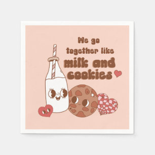 We Go Together Like Milk and Cookies Valentine's Napkins
