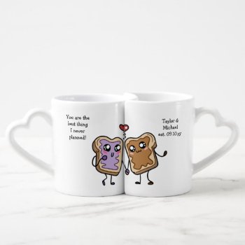 We Go Together Peanut Butter Jelly Custom Couples Coffee Mug Set