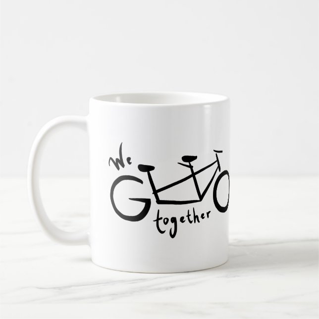 We Go Together Tandem Bike Coffee Mug (Left)