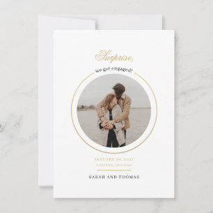 We Got Engaged Modern Photo Engagement Party Invitation