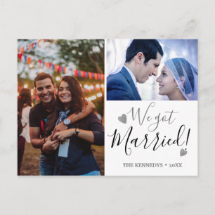We Got Married 2 Photo Wedding Announcement Postcard