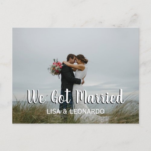 We Got Married Announcement Postcard