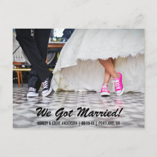 We Got Married Elopement Announcment Postcard S