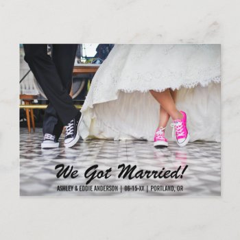 We Got Married Elopement Announcment Postcard S by HappyMemoriesPaperCo at Zazzle