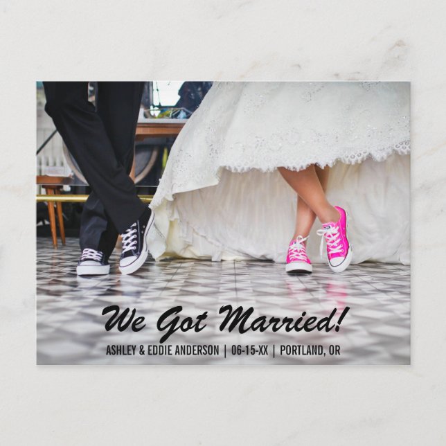 We Got Married Elopement Announcment Postcard S (Front)