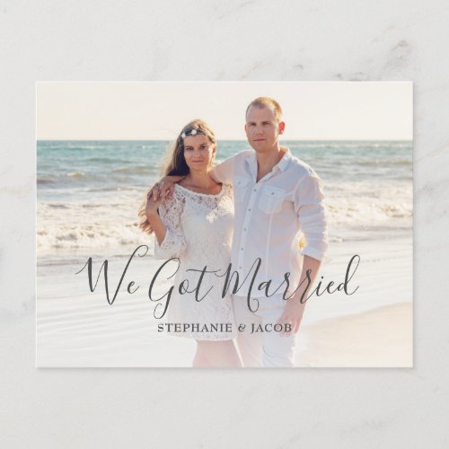 We Got Married Elopement Wedding Announcement Postcard