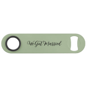 We Got Married Green Stainless Steel Bottle Opener