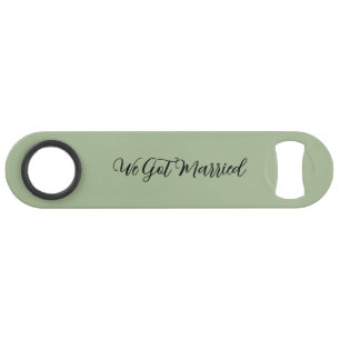 We Got Married Green Wedding Reception Bar Key