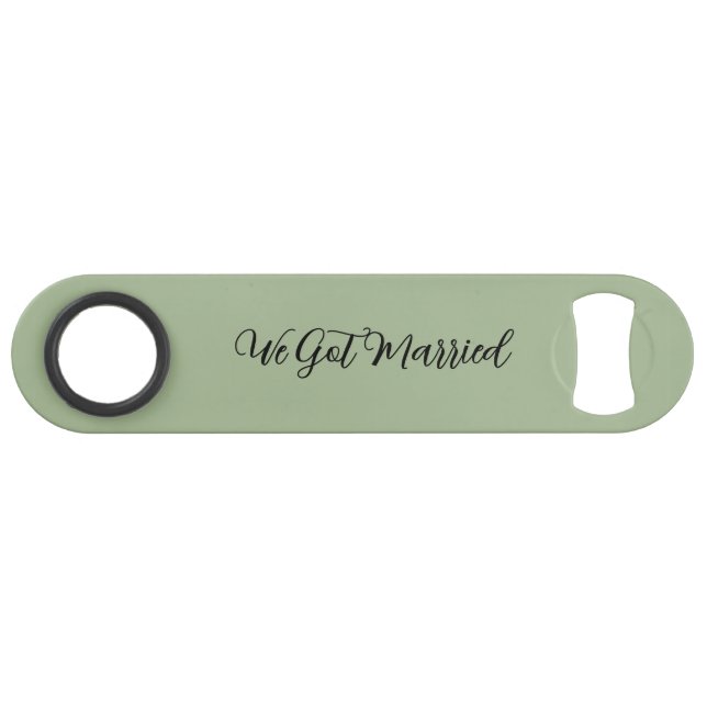 We Got Married Green Wedding Reception  Bar Key (Front (Horizontal))