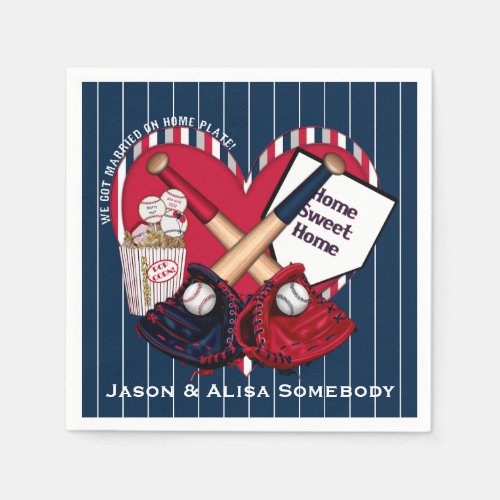 We got Married Home Plate Baseball Napkins_01 Paper Napkins