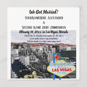 We Got Married Las Vegas Wedding Photo Invitation