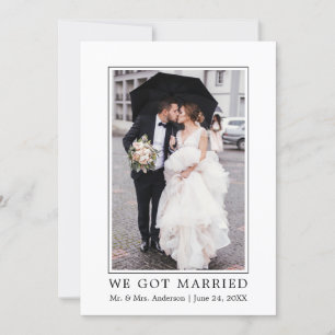 We Got Married Modern Minimalist Simple Announcement