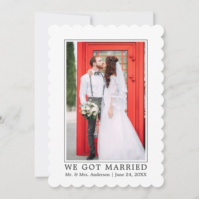 We Got Married Modern Minimalist Simple Wedding Announcement (Front)