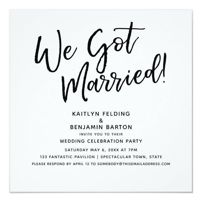 wedding reception invitation