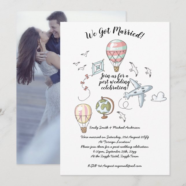 We Got Married - PHOTO Wedding Reception Invites (Front/Back)