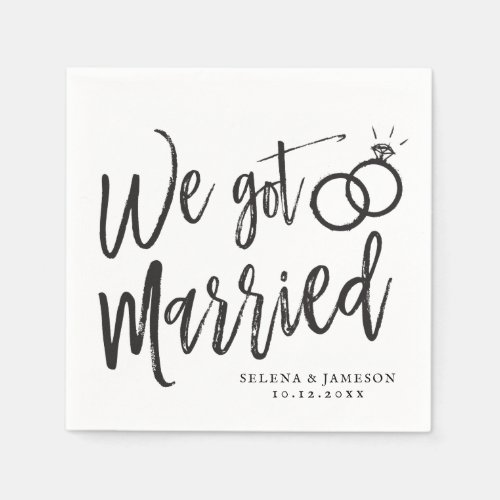 We Got Married Post_Nuptial Party Script Lettering Napkins