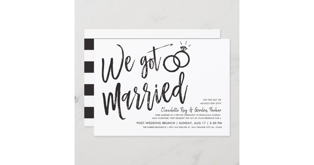 We Got Married | Post Wedding Brunch Party Invitation | Zazzle
