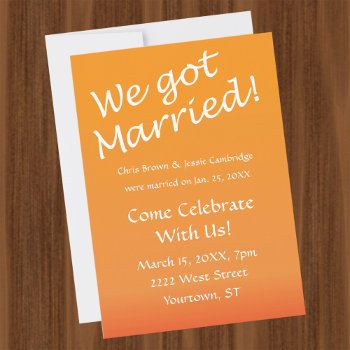 We Got Married! Post Wedding Party Invitation by Sideview at Zazzle