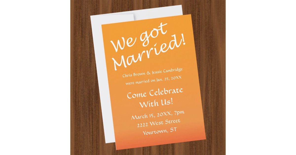 We Got Married! post wedding party invitation | Zazzle