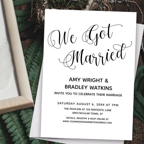 We Got Married Post_Wedding Reception Only Invitation