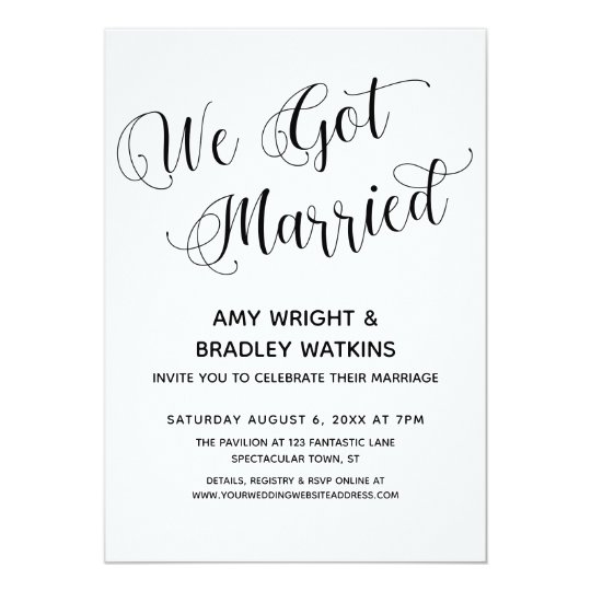 We Got Married Post-Wedding Reception Only Invitation | Zazzle.com