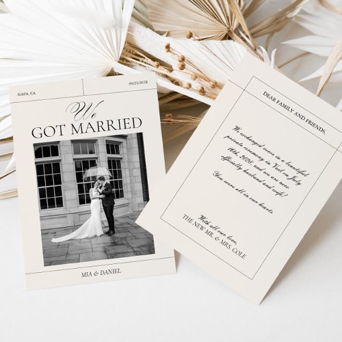 We Got Married Vintage Wedding Announcements Card