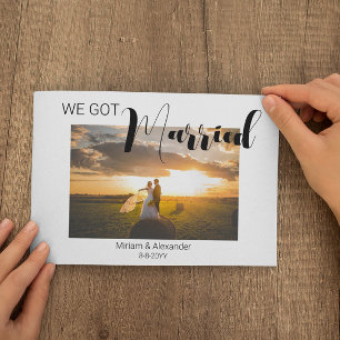 We got married Wedding announcement Postcard