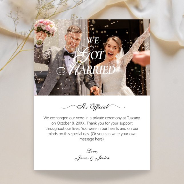 We got married wedding photo  announcement (Creator Uploaded)