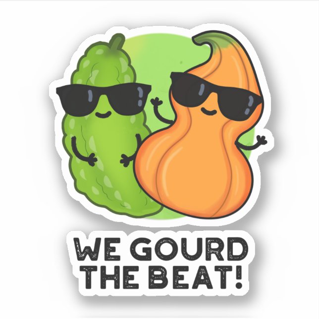 We Gourd The Beat Funny Veggie Pun Sticker (Front)