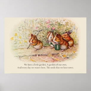 We Have A Little Garden - Guinea Pig Poem Poster