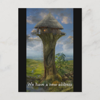 We have a new address | Treehouse Announcement Postcard